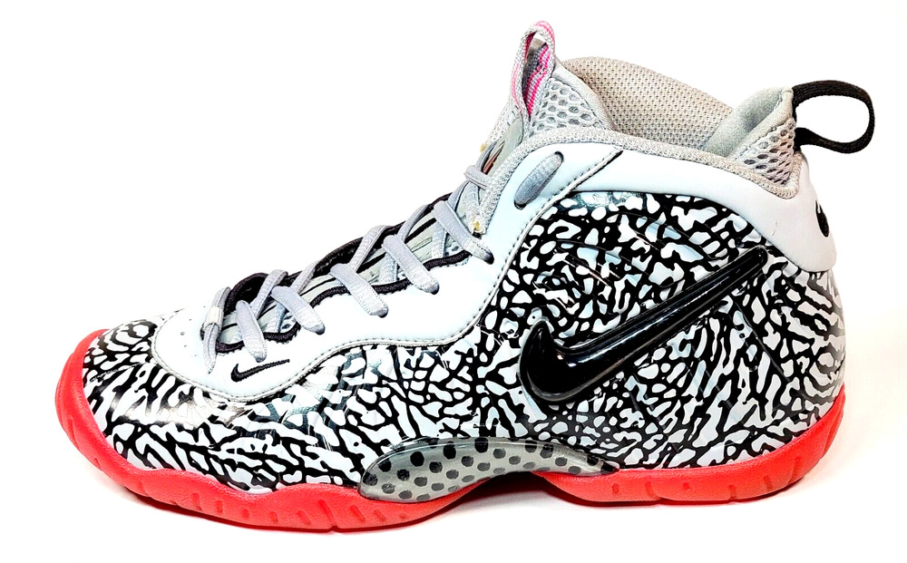 Nike Foamposite Pro GS Size (5Y) Pink Elephant Print Grey Black 644792-002